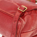 GUCCI Bamboo Backpack Leather Red Gold 000 2023 0016 Auth 179624-16