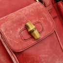 GUCCI Bamboo Backpack Leather Red Gold 000 2023 0016 Auth 179624-18