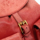 GUCCI Bamboo Backpack Leather Red Gold 000 2023 0016 Auth 179624-19
