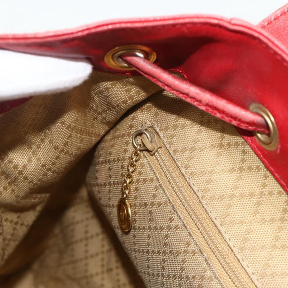 GUCCI Bamboo Backpack Leather Red Gold 000 2023 0016 Auth 179624