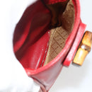 GUCCI Bamboo Backpack Leather Red Gold 000 2023 0016 Auth 179624-25