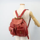 GUCCI Bamboo Backpack Leather Red Gold 000 2023 0016 Auth 179624-26