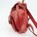 GUCCI Bamboo Backpack Leather Red Gold 000 2023 0016 Auth 179624-4
