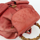 GUCCI Bamboo Backpack Leather Red Gold 000 2023 0016 Auth 179624-6