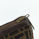 FENDI Zucca Canvas Hand Bag Brown Black Auth 179625-10