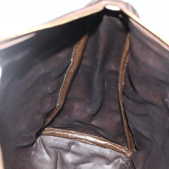 FENDI Zucca Canvas Hand Bag Brown Black Auth 179625