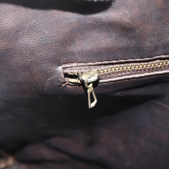 FENDI Zucca Canvas Hand Bag Brown Black Auth 179625