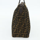 FENDI Zucca Canvas Hand Bag Brown Black Auth 179625-3