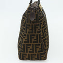FENDI Zucca Canvas Hand Bag Brown Black Auth 179625-4