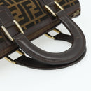 FENDI Zucca Canvas Hand Bag Brown Black Auth 179625-7