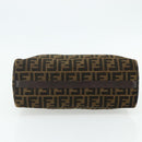 FENDI Zucca Canvas Hand Bag Brown Black Auth 179625-5