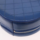 CHANEL Matelasse Chain Shoulder Bag Patent leather Blue Silver CC Auth 179626SAM-19