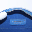 CHANEL Matelasse Chain Shoulder Bag Patent leather Blue Silver CC Auth 179626SAM-20