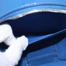 CHANEL Matelasse Chain Shoulder Bag Patent leather Blue Silver CC Auth 179626SAM-23