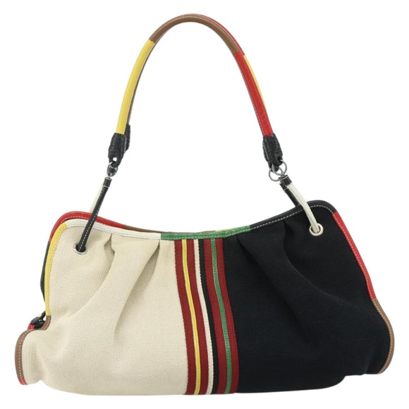 BOTTEGA VENETA Shoulder Bag Canvas Multicolor Silver Auth 179627A