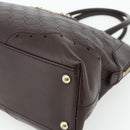 GUCCI GG Canvas Guccissima Hand Bag Leather Dark Brown Gold 145784 Auth 179628-10