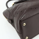 GUCCI GG Canvas Guccissima Hand Bag Leather Dark Brown Gold 145784 Auth 179628-13
