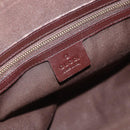 GUCCI GG Canvas Guccissima Hand Bag Leather Dark Brown Gold 145784 Auth 179628-15