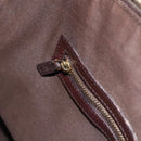 GUCCI GG Canvas Guccissima Hand Bag Leather Dark Brown Gold 145784 Auth 179628-19