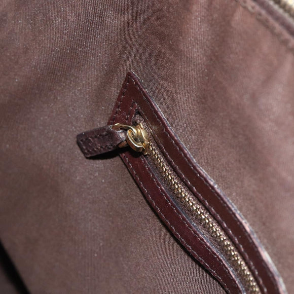 GUCCI GG Canvas Guccissima Hand Bag Leather Dark Brown Gold 145784 Auth 179628