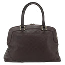 GUCCI GG Canvas Guccissima Hand Bag Leather Dark Brown Gold 145784 Auth 179628-3