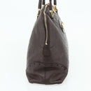 GUCCI GG Canvas Guccissima Hand Bag Leather Dark Brown Gold 145784 Auth 179628-4