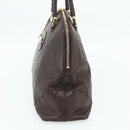 GUCCI GG Canvas Guccissima Hand Bag Leather Dark Brown Gold 145784 Auth 179628-5