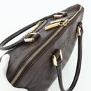 GUCCI GG Canvas Guccissima Hand Bag Leather Dark Brown Gold 145784 Auth 179628-6