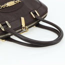 GUCCI GG Canvas Guccissima Hand Bag Leather Dark Brown Gold 145784 Auth 179628-7