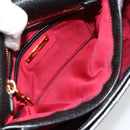 Miu Miu Shoulder Bag Leather Black Gold Auth 179629A-21