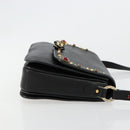 Miu Miu Shoulder Bag Leather Black Gold Auth 179629A-4