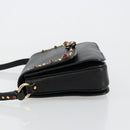 Miu Miu Shoulder Bag Leather Black Gold Auth 179629A-5