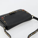 Miu Miu Shoulder Bag Leather Black Gold Auth 179629A-6
