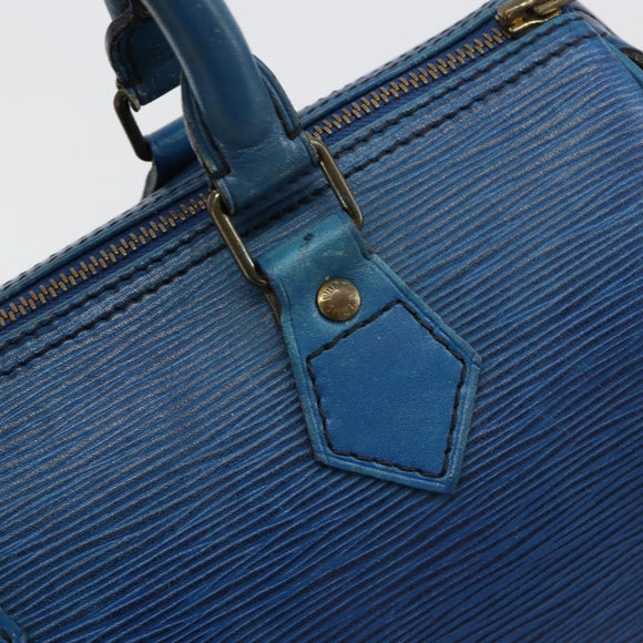 LOUIS VUITTON Epi Speedy 25 Hand Bag Toledo Blue M43015 LV Auth 179635