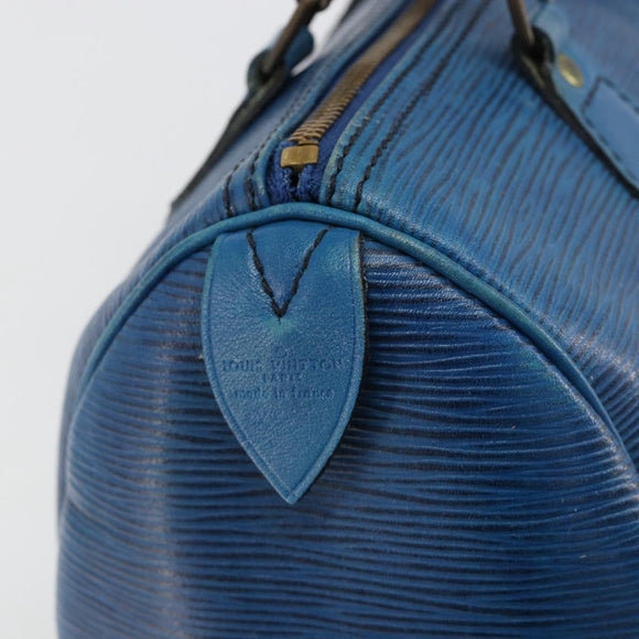 LOUIS VUITTON Epi Speedy 25 Hand Bag Toledo Blue M43015 LV Auth 179635