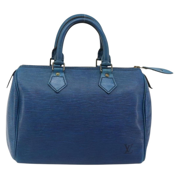 LOUIS VUITTON Epi Speedy 25 Hand Bag Toledo Blue M43015 LV Auth 179635