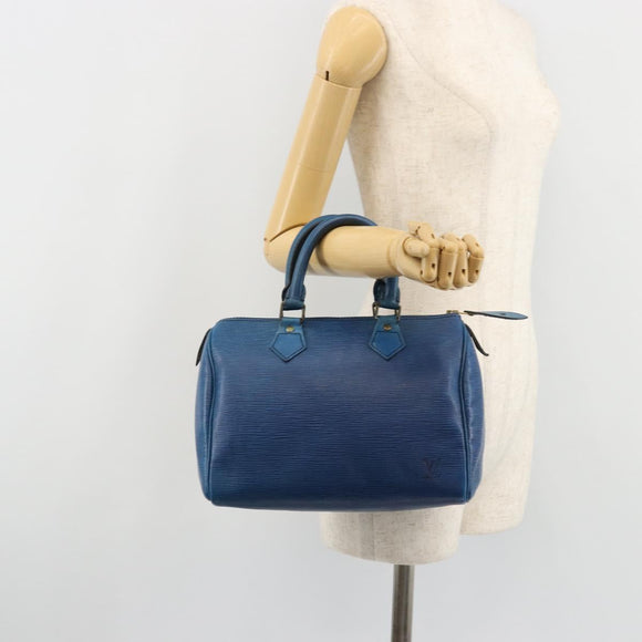 LOUIS VUITTON Epi Speedy 25 Hand Bag Toledo Blue M43015 LV Auth 179635