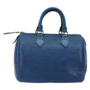 LOUIS VUITTON Epi Speedy 25 Hand Bag Toledo Blue M43015 LV Auth 179635-2