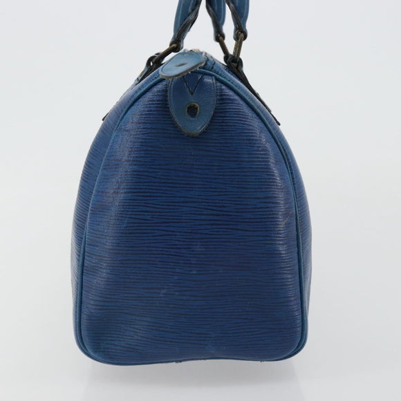 LOUIS VUITTON Epi Speedy 25 Hand Bag Toledo Blue M43015 LV Auth 179635