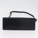 Salvatore Ferragamo Gancini Hand Bag Leather 2way Navy Gold Auth 179637-12