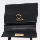 Salvatore Ferragamo Gancini Hand Bag Leather 2way Navy Gold Auth 179637-18