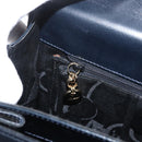 Salvatore Ferragamo Gancini Hand Bag Leather 2way Navy Gold Auth 179637-27