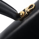 Salvatore Ferragamo Gancini Hand Bag Leather 2way Navy Gold Auth 179637-29