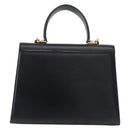 Salvatore Ferragamo Gancini Hand Bag Leather 2way Navy Gold Auth 179637-3