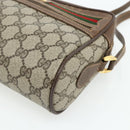 GUCCI GG Supreme Web Sherry Line Bag PVC Beige Gold 119 02 087 Auth 179638-9