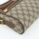GUCCI GG Supreme Web Sherry Line Bag PVC Beige Gold 119 02 087 Auth 179638-14