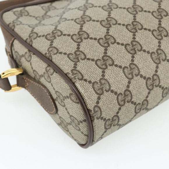GUCCI GG Supreme Web Sherry Line Bag PVC Beige Gold 119 02 087 Auth 179638