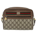 GUCCI GG Supreme Web Sherry Line Bag PVC Beige Gold 119 02 087 Auth 179638-13