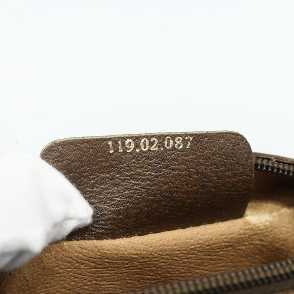 GUCCI GG Supreme Web Sherry Line Bag PVC Beige Gold 119 02 087 Auth 179638