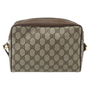 GUCCI GG Supreme Web Sherry Line Bag PVC Beige Gold 119 02 087 Auth 179638-2